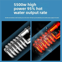 Tankless Water Heater Electric Instant Shower Heating Kit Electric Hot Water Heating Set for Bathroom EU Plug