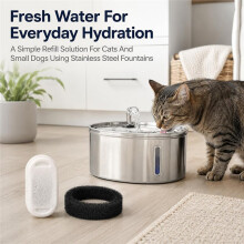 40er-Pack Katzenbrunnenfilter für 108/3,2-Liter- und 67-Oz/2-Liter-Edelstahl-Wasserspender für Haustiere (Katzen-/Hundebrunnenfilter)