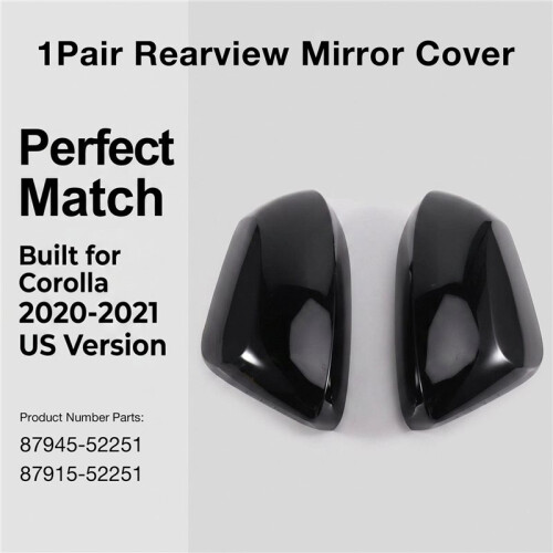 Rearview Mirror Cover Replacement Shell 87945-52251 87915-52251 for   2020-2021 US Version 1