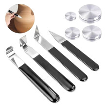 4 Pcs Metal Clay Carving Blade, Pottery Clay Sculpture Tools Set with 4 Throwing Trimming Spinner Tools