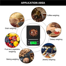 Waga Przelewowa do Kawy 3 Kg/0,1 G z Timerem, Przenośna Elektroniczna Cyfrowa Waga Kuchenna, Wysoka Precyzja, Elektroniczna Waga LCD