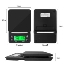 Balance à Café Filtre 3 Kg/0,1 G avec Minuteur - Balance de Cuisine Électronique Numérique Portable - Haute Précision - Écran LCD