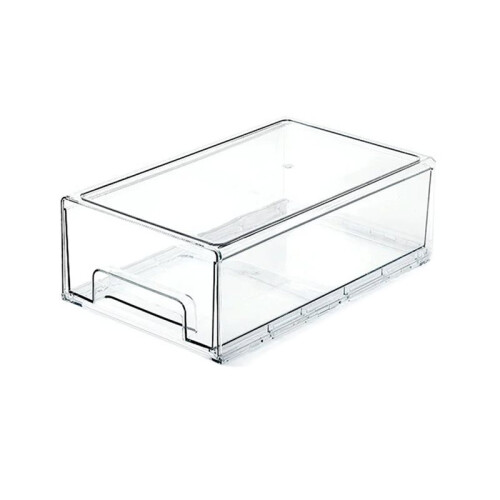 Pull-Out Storage Box Transparent Desktop Organizer for Stationery and Face Masks Multi-Functional Home Large