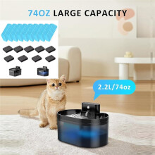 Ersatzfilter für Katzenbrunnen (2,2 L/74 Oz) - Aktivkohlefilter und Schaumstofffilter (9+9 Stück)