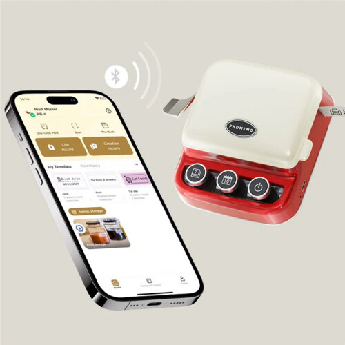 Phomemo P15 Label Printer Gift Label Printer Ribbon Label Printer -Enabled Printing Rechargeable for Name Tag B