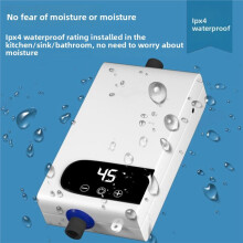 Tankless Water Heater Electric Instant Shower Heating Kit Electric Hot Water Heating Set for Bathroom EU Plug