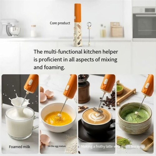 Spalmalatte Elettrico Portatile, Schiumatore per Caffè, Frusta per Miscelare per Cucina e Casa 2