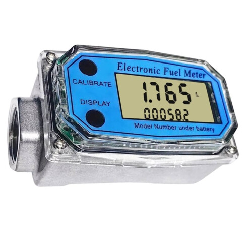 3/4 Inch Digital Water Meter, Female NPT Threads, Inline Flow Meter Turbine Flow Meter Fuel Flow Meter 1