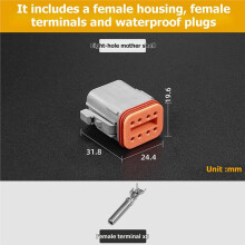 DT Series Waterproof Fixed Flange Connector 12 Pin Male Female Plug Socket for Truck Bus Automotive Wire 22-16AWG