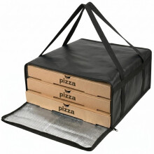 Torba Dostawcza na Pizzę Izolowana 19.6x19.6x5.9 Cal z Zamkiem Termiczna Torba na Jedzenie Wielokrotnego Użytku Czarna