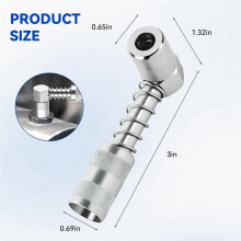 Grease Gun Coupler Kit,90 Degree Adapter Grease Neddle Dispenser,Grease Gun Hose,Grease Gun Needle Nozzle Tips