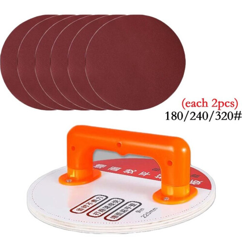 Suporte Autoadesivo para Lixadeira de 9 Polegadas com Lixa de Grãos 180/240/320 para Lixamento e Esmerilhamento em Superfície Antiderrapante 2