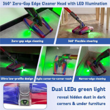 Snabbkoppling Golvborstehuvud Fyrkonig Universalkoppling med LED-Lampor för V7 V8 V10 V11 V15 Dammsugare