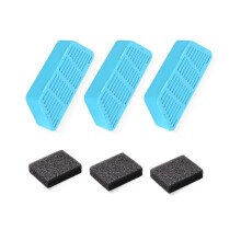 Ersatzfilter für Katzenbrunnen (2,2 L/74 Oz) - Wasserfilterkartuschen und Schaumstoffpads (3+3)