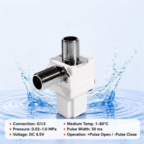 308C4 DC6V G1/2 Pulse Latching Solenoid Valve Automatic Urinal Flush Valve Sensor Water Control Replacement Part 2