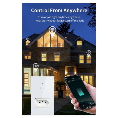 Tuya WiFi  Light  with Touch Wall   Life APP Remote Control for Alexa  Home B BR Plug