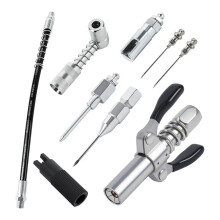 Grease Gun Coupler Kit,90 Degree Adapter Grease Neddle Dispenser,Grease Gun Hose,Grease Gun Needle Nozzle Tips