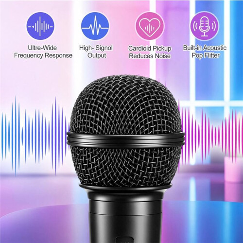 4 Pack Dynamic Microphone with Cable 6.35mm Wired Microphone for Singing, Karaoke, Dj, Stage Speech 2
