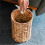 Woven Trash Can, Gourd Grass Basket, Rustic Home Decor Bin, Decorative Garbage Container with Lid, for Home 4