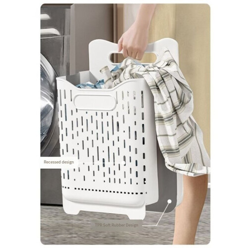 Wall-Mounted Foldable Laundry Basket - Space-Saving Collapsible Hamper for Bathrooms, Bedrooms and Laundry Rooms 2