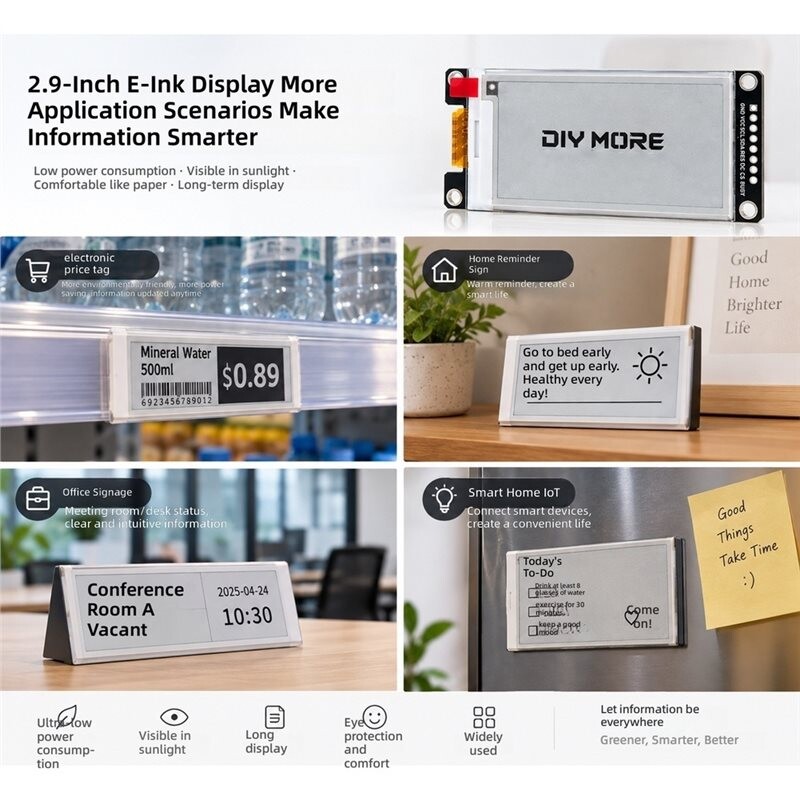 2,9-Zoll-E-Paper-Display, 2,9'' E-Paper E-Ink Schwarz Weiß Rot Gelb ...