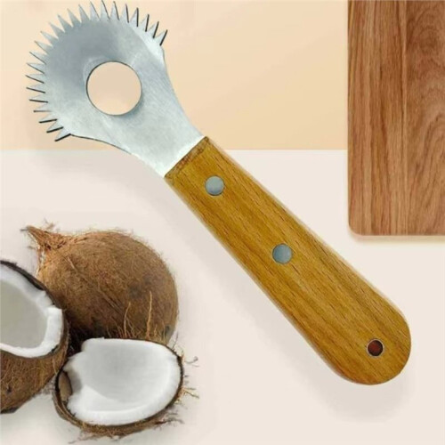 Raspador e Ralador de  de Dupla Função com Cabo de Madeira - Ideal para Preparar Leite de  e Pratos com Sabor de 2