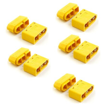 5 Pezzi Amass XT60 (2+4) Connettore Maschio con Pin di Segnale e Guaina, Accessori per Filo di Saldatura