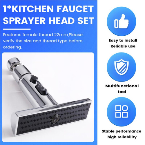 Kitchen Faucet  Replacement with 3 Modes Pull Down,Female Thread 22mm Kitchen Faucet ,Sink-Sprayer Replacement B 1