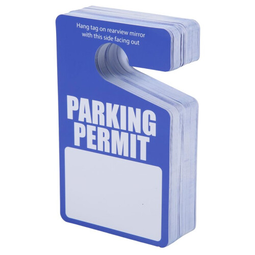 Pacote com 100 Etiquetas de Estacionamento de Plástico para Pendurar no Retrovisor Do Carro, em PVC, Medindo 7,6 X 12,7 cm (3 X 5 Polegadas).
