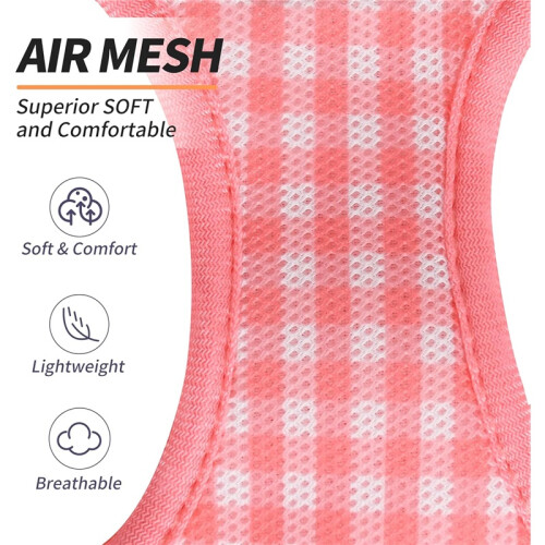No-Pull Dog Harness & Leash Set – Breathable Reflective Mesh Harness, Watermelon L 1