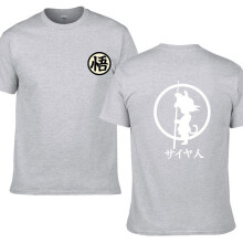 (Gray,S)Men Women White Tshirt Dragon Ball Anime 3d Print Graphic Tee Shirt Tops Cotton
