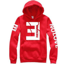 (Red,2XL)Eminem Long Sleeved Hoodie Pullover Sports Shirt Top Solid Color Fashion Clothes