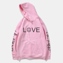 (Rose,S=US XXS)Lil Peep Love Sweatshirt Pullover Hip Hop Sad Face Women Men Rapper New Hoodies