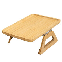 1pcs Wood Sofa Arm Tray Foldable Rectangular Snack & Fruit Platter Portable Couch Armrest Table for Living Room