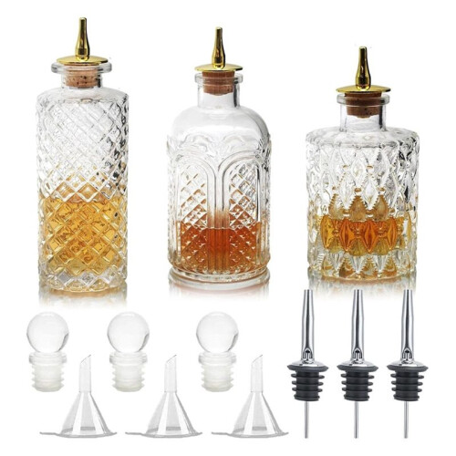 Bittersflaska för Cocktails - Glas Dasher Flaskor med Dash Lock, Perfekt för Bartender, Hem Bar