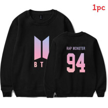 (Rap Monster Negro,XL)Bts Hoodie Sweatshirt Unisex Casual Pullover For Fans Streetwear Fashion