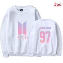 (JUNG KOOK Blanco,XXXL)Bts Hoodie Sweatshirt Unisex Casual Pullover For Fans Streetwear Fashion