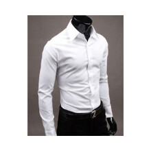 (# White,Tag 4XL=US 2XL)Mens Youth Dress Shirt With No Iron Finish And Long Sleeve Design For Use Daily