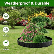 Borde de Jardín de 11,42 Pulgadas X 8 Piezas, Borde Decorativo de Plástico para Paisajismo, Cerca de Césped Entrelazada para Flores A