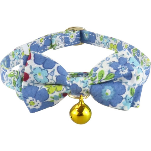 Cat Collar with Copper Bell 2-Pack – Soft Cotton Bow Tie Collars with Quick-Release Buckle 2