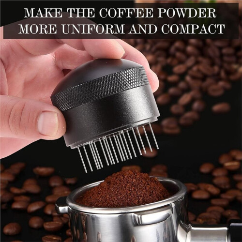 Espresso Coffee Stirrer Needle Distributor Tool Accessory with Storage Base for Home Coffee Maker Coffee Distributor 2