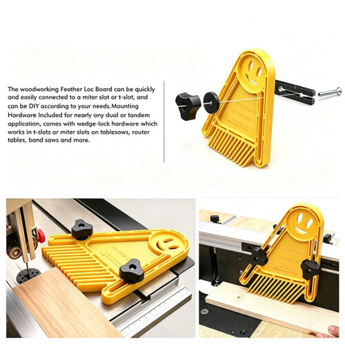 FeatherBoard Set for Woodworking Table Saws Engraving Machine, Double Featherboard, Push Block, for Workbenches 2