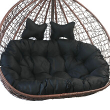 Double Egg Swing Hanging Patio Chair with 2 Pillows, Foldable for Indoor Outdoor