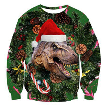(Brown Dinosaur,S)Ugly Christmas Sweater Womens Mens Dinosaur Sweatshirt Long Sleeve Tops Pullover