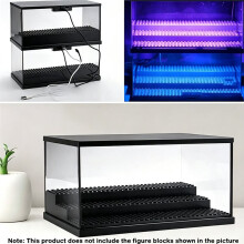 Minifigure Display Case with LED Lights,Clear Dustproof Acrylic Storage Box Compatible with Building Blocks Collectibles