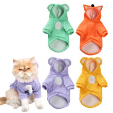 4-Piece Hooded Cat Sweatshirts – Cute Multicolor Pet Outfits (M)