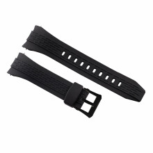 26mm Rubber Watch Band Strap Compatible With Seiko Velatura Kinetic 7T62 Black Pvd Buckle Ref: 6820