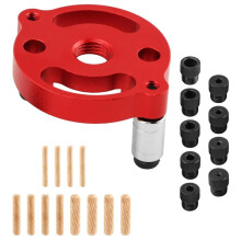 Dübelbohrer, Verstellbares Selbstzentrierendes Dübelbohrerset mit 2/3/4/5/6/7/8/9/10 mm Bohrhülsen & 6/8/10 mm Dübelbohrlehre
