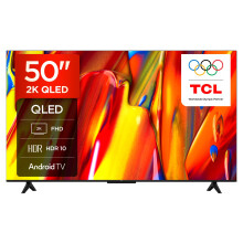TCL 50V5C-UK 50Inch Full HD Smart QLED Direct LED TV with Android TV and HDR - Compatible with Google Cast and Google Home, Slim Design