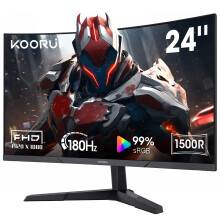 KOORUI 24 Inch Curved Monitor -165Hz 1ms Gaming Monitors FHD VA 1500R PC Monitors with Adaptive Sync, HDMI X2 /DP, VESA Compatible, Tilt Adjustable, E
